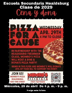 Freshman Dine and Donate Flyer for Mombo's - English